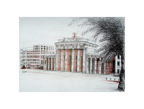 Brandenburger Tor mit Blick vom Platz des 18. März, Berlin (Print)