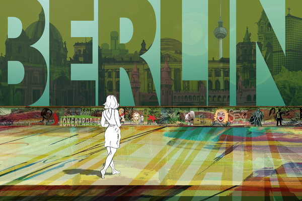 "Berlin – Girl in front of skyline" (Print) 600 x 400 mm
